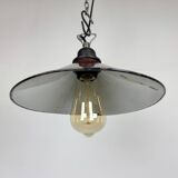 Industrial Dark Red Enamel Factory Pendant Lamp, 1960s