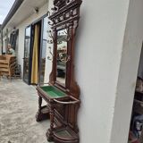 Cloakroom Napoleon III coat rack 19th in solid oak