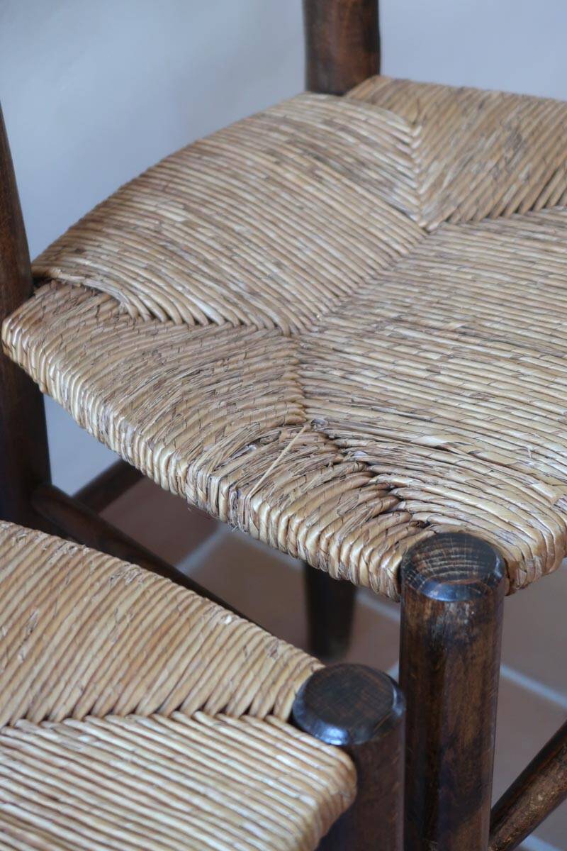 6 straw farm chairs