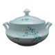 Soupière en porcelaine blanche FD Chauvigny France, motif Myosotis