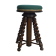 Antique piano stool with adjustable screws and turned wooden legs