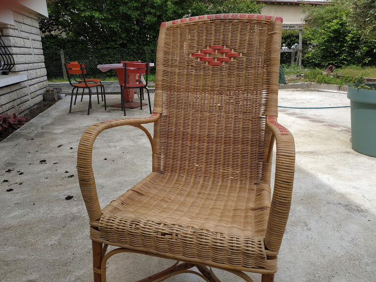 Vintage rattan armchair