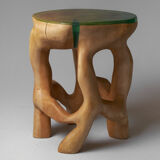 Unique Carved Stool From Single Piece of Wood
