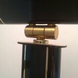 Black lacquered and brass floor lamp