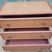 Chest of drawers Maugrion Rattan prestige 1980s