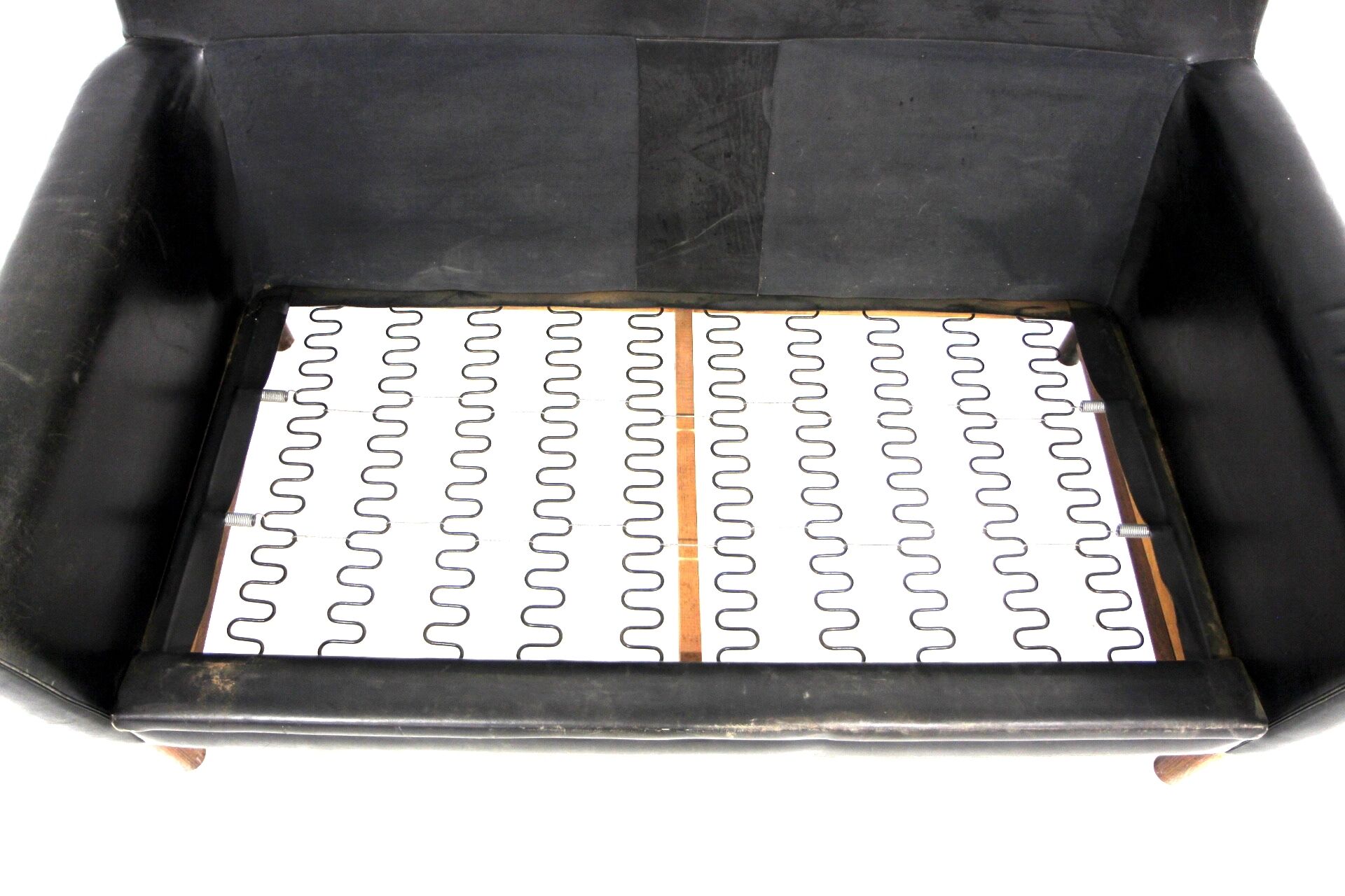 Scandinavian leather sofa 2 seater, Sweden, 1950