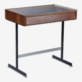 Table showcase in rosewood and wenge.  1970.