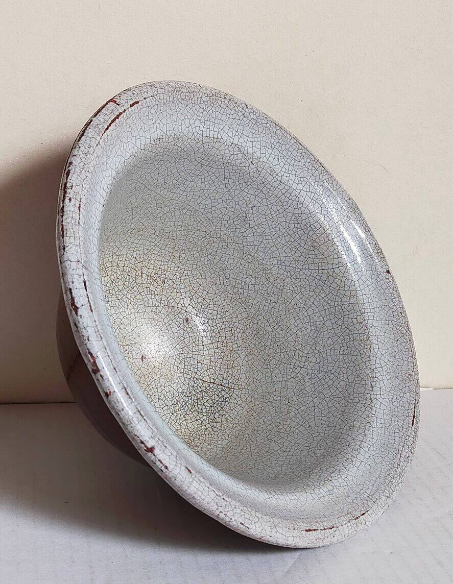 19th century enamelled earthenware salad bowl