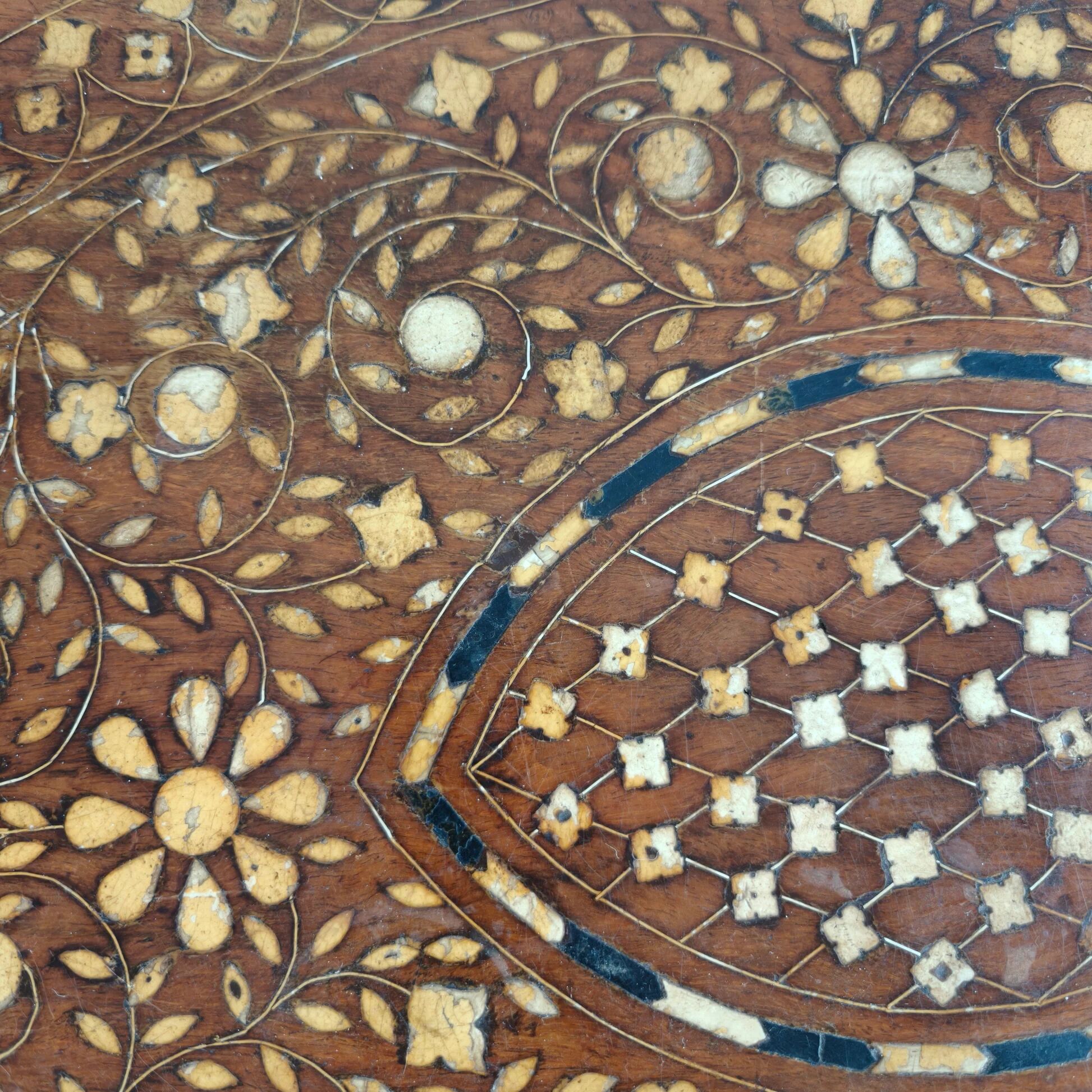 20th century Anglo-Indian inlaid bone coffee table