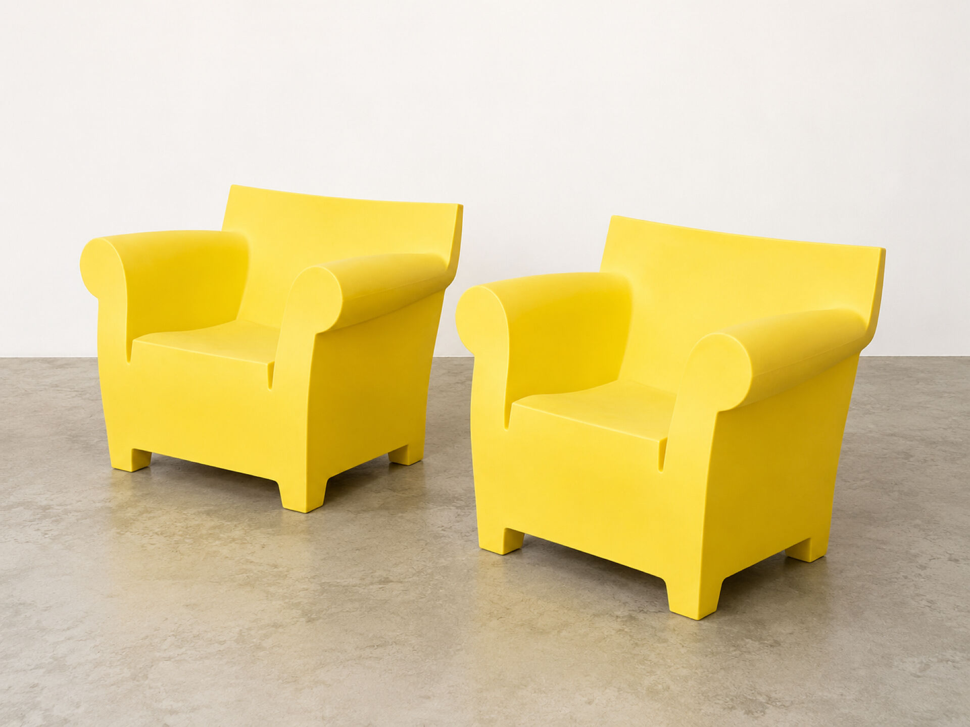 Bubble Club armchair pair – Philippe Starck for Kartell – Yellow
