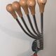 Vintage Wall mount ‘Octopus’ metal and wood swivel coat rack