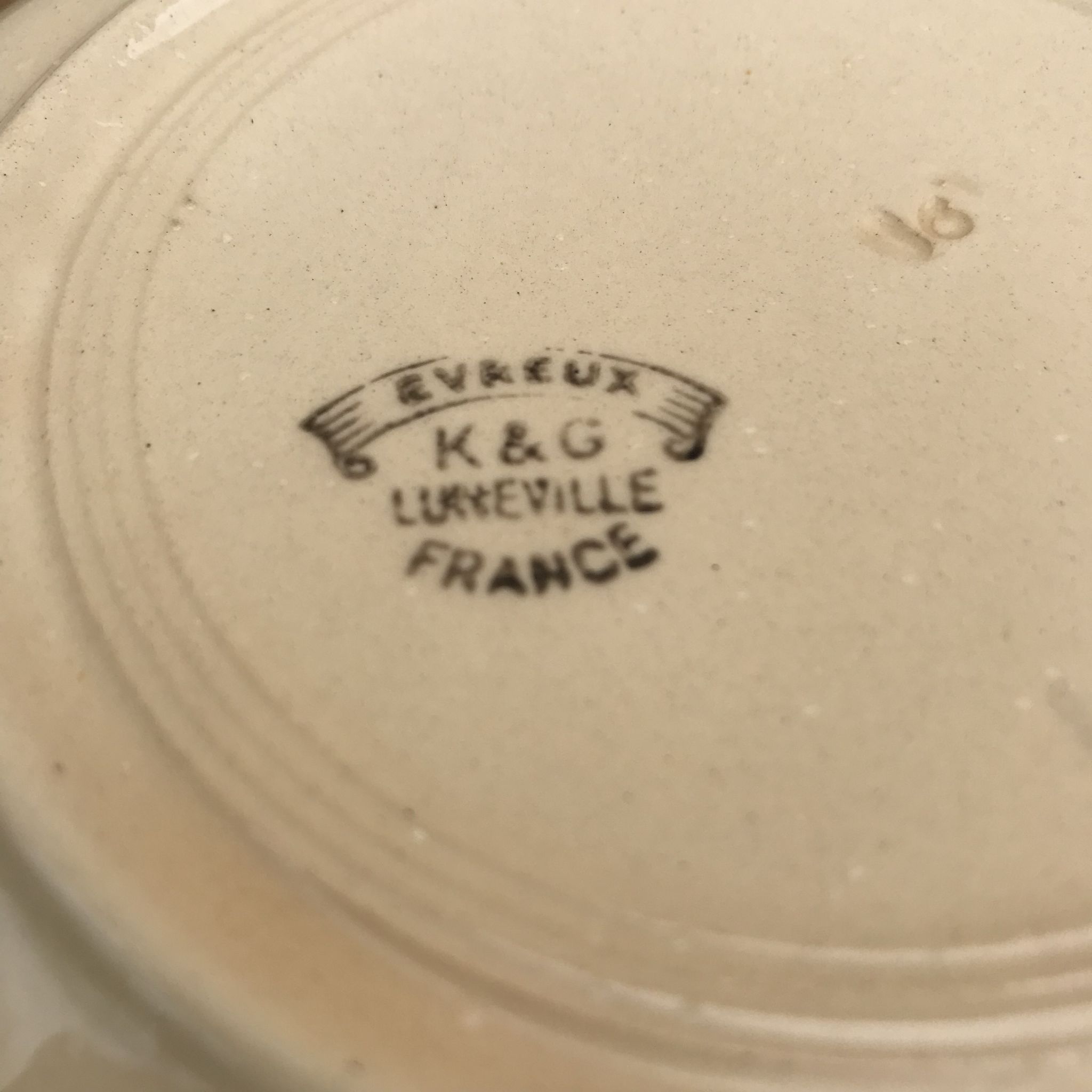 6 vintage hollow plates in Luneville earthenware evreux model