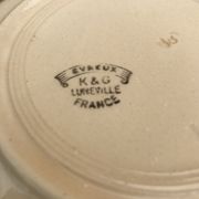 6 vintage hollow plates in Luneville earthenware evreux model