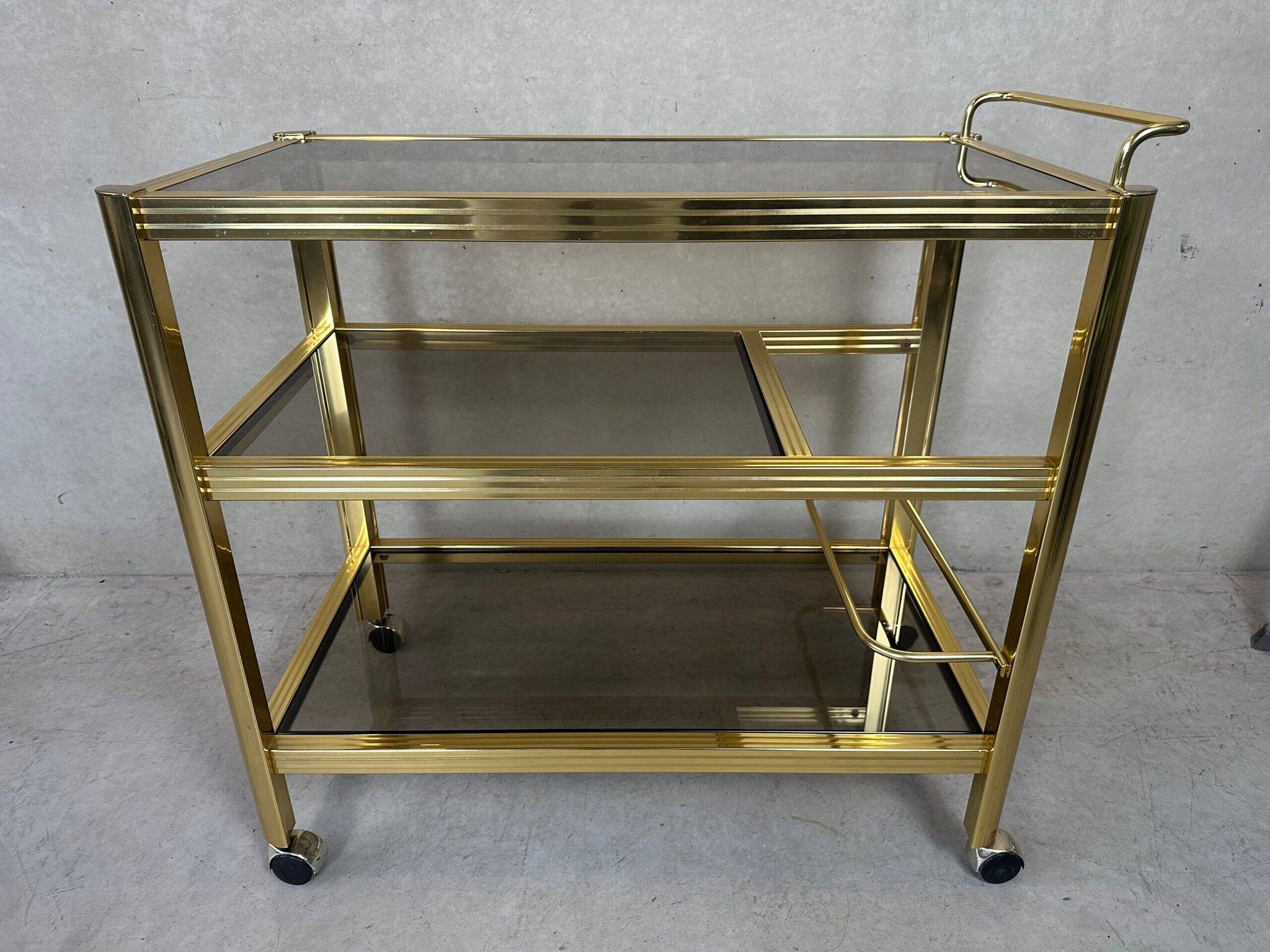 Desserte de bar vintage des années 80 – Hollywood Regency