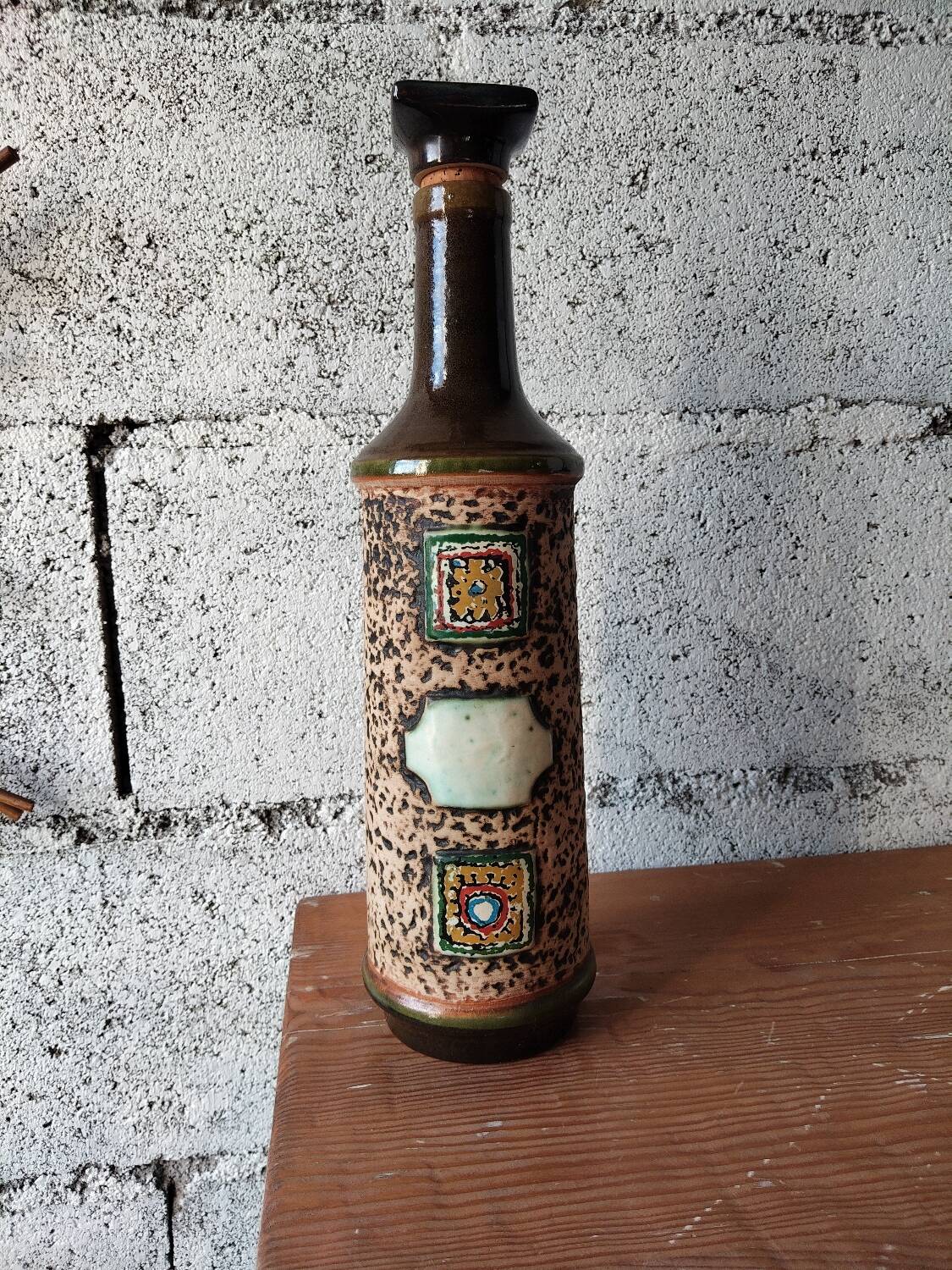 Large decorative bottle West Germany in ceramic – 1970s