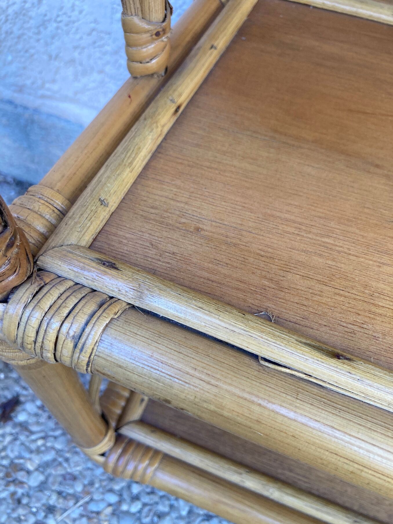 Vintage rattan shelf