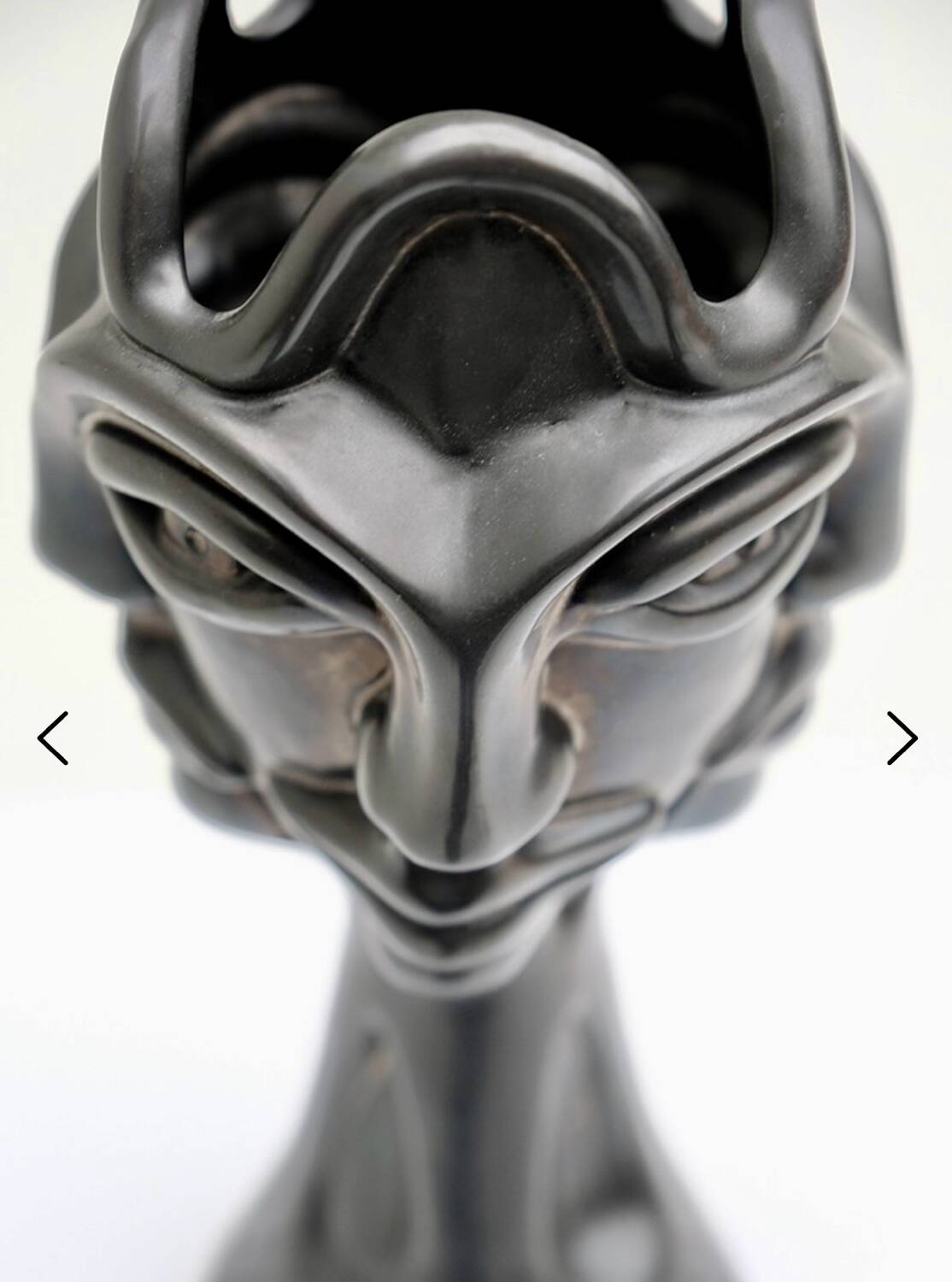Vase sculpture with four faces by Jean Marais Vallauris