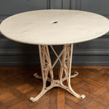 Table en tôle peinte salon de jardin ferronnerie 1950 piétement