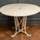Table in painted sheet metal garden furniture ironwork 1950 base
