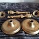 Pair of bronze church candlesticks