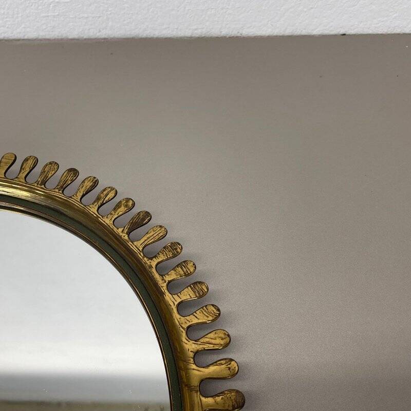 Miroir mural en laiton par Vereinigte Werkstätten, 1950