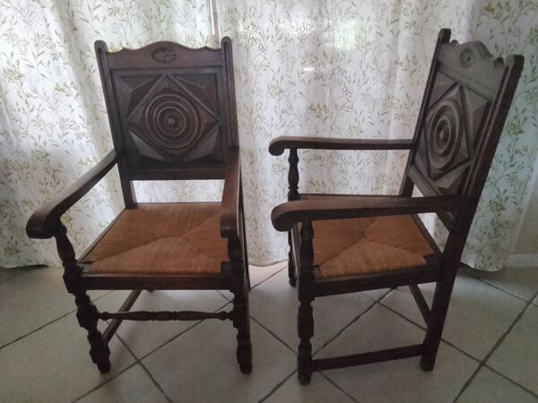 Paire de fauteuils néo basque