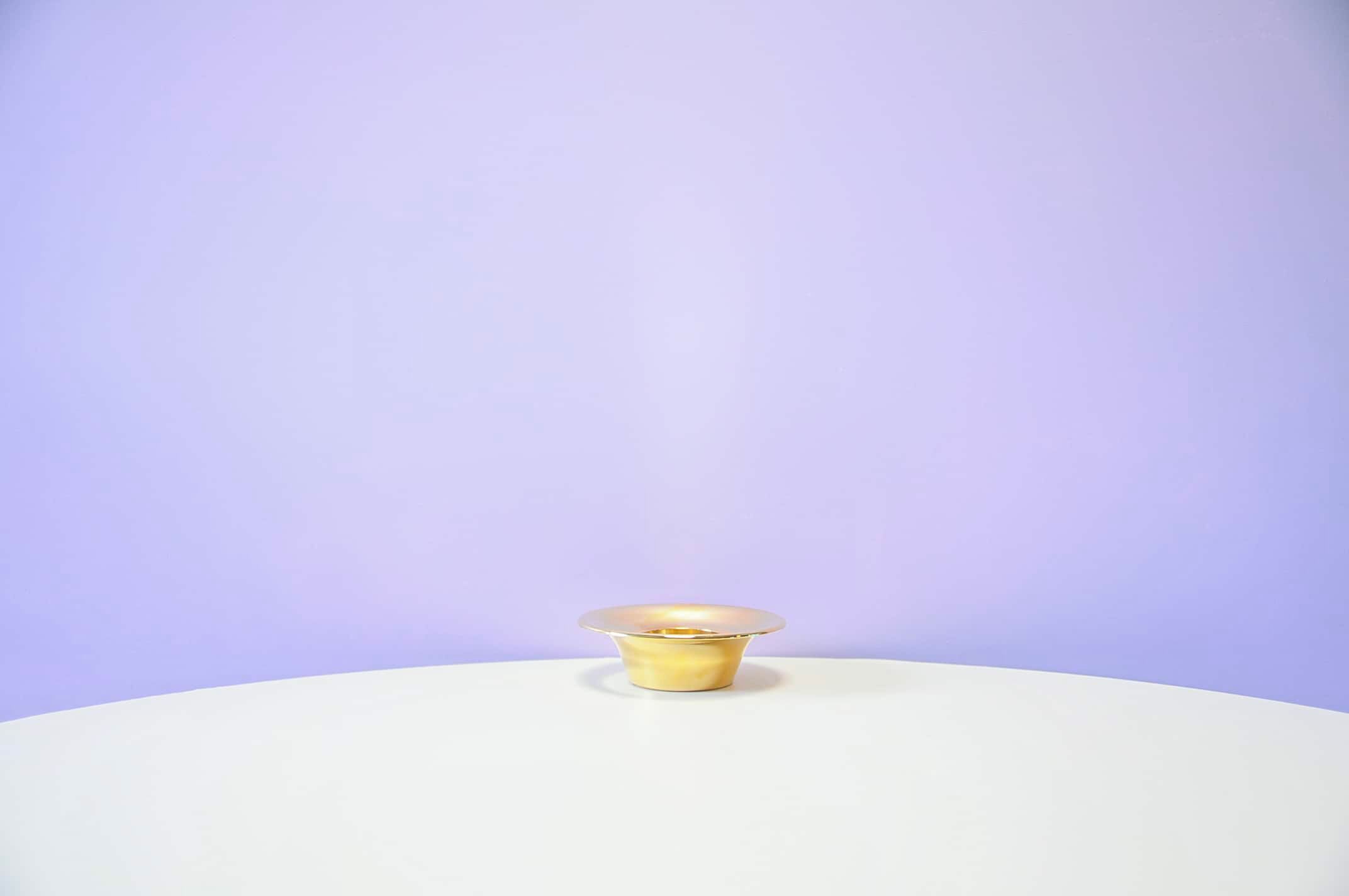 Gold-plated tealight holder Orion by Flemming Eskildsen