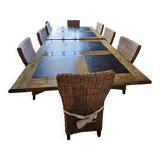 Set of two tables and eight chairs