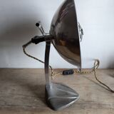 Cobra parabolic lamp with enameled cast iron base, Art Nouveau.