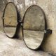 Pair of oval swivel plexi and chrome mirrors 1970
