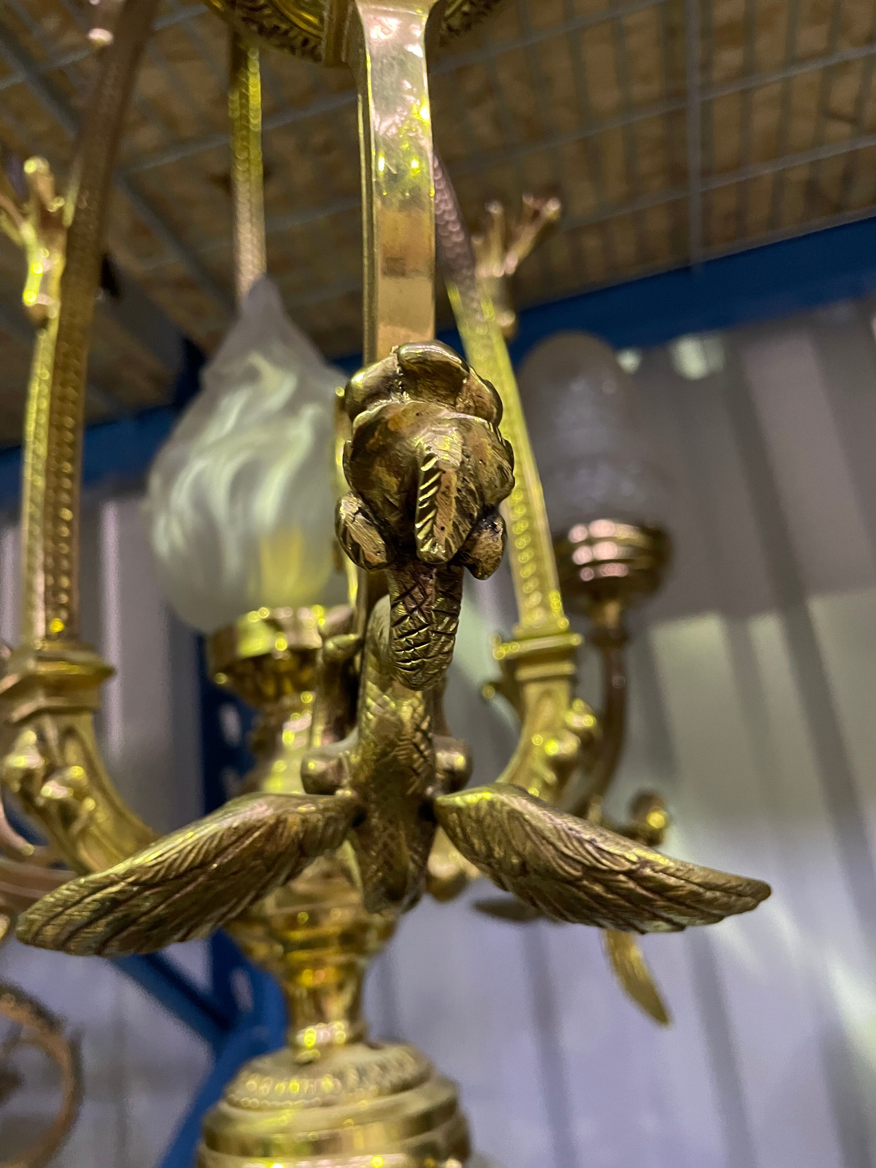 Napoleon III chandelier in gilded bronze