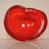 Vintage Italian Red Murano Glass Ashtray, 1960s