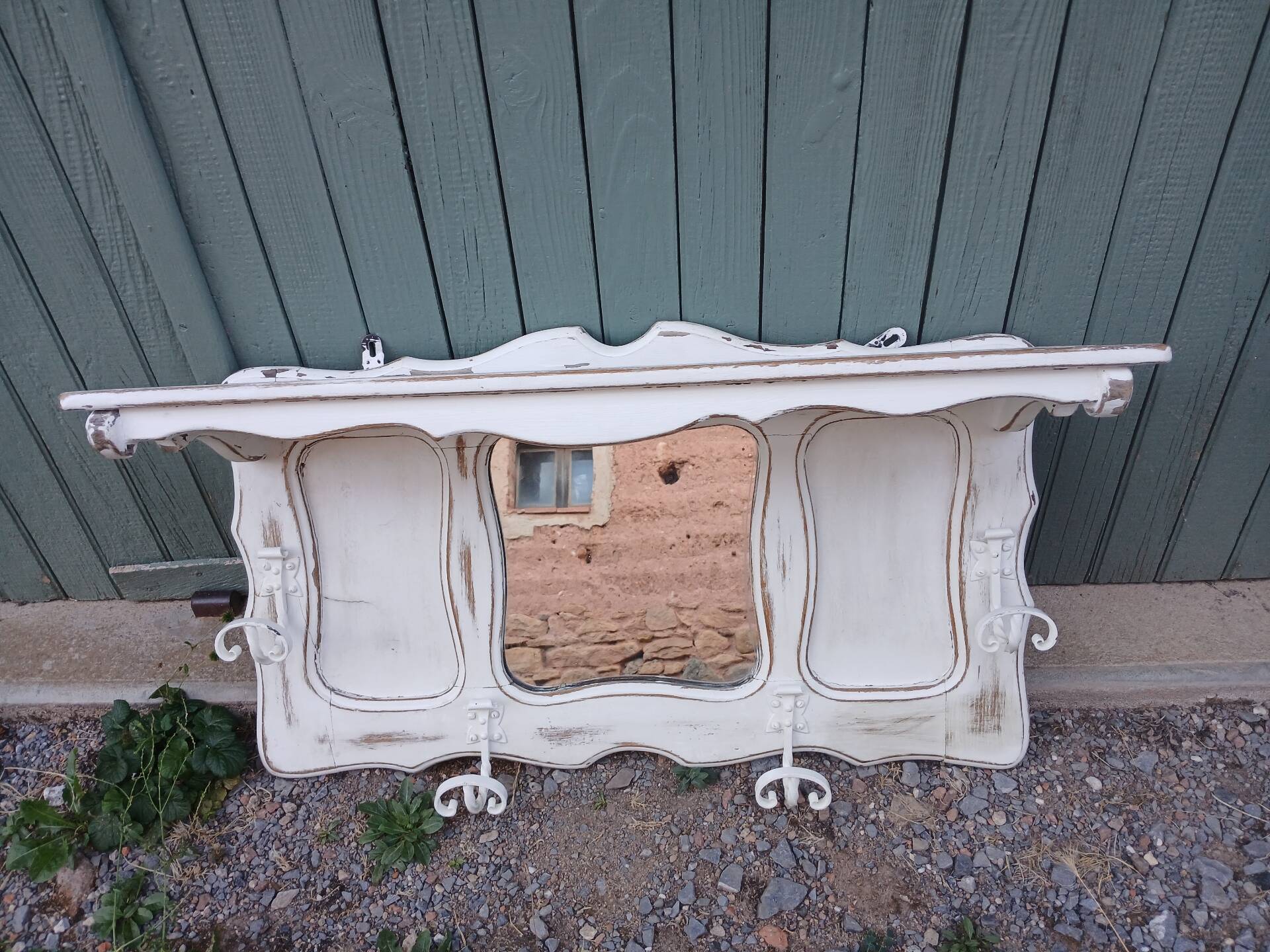 Vintage wooden wall coat rack