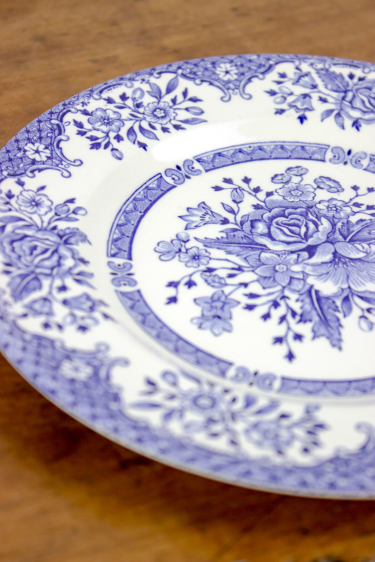 Dessert plate - floral blue décor - Ironstone England