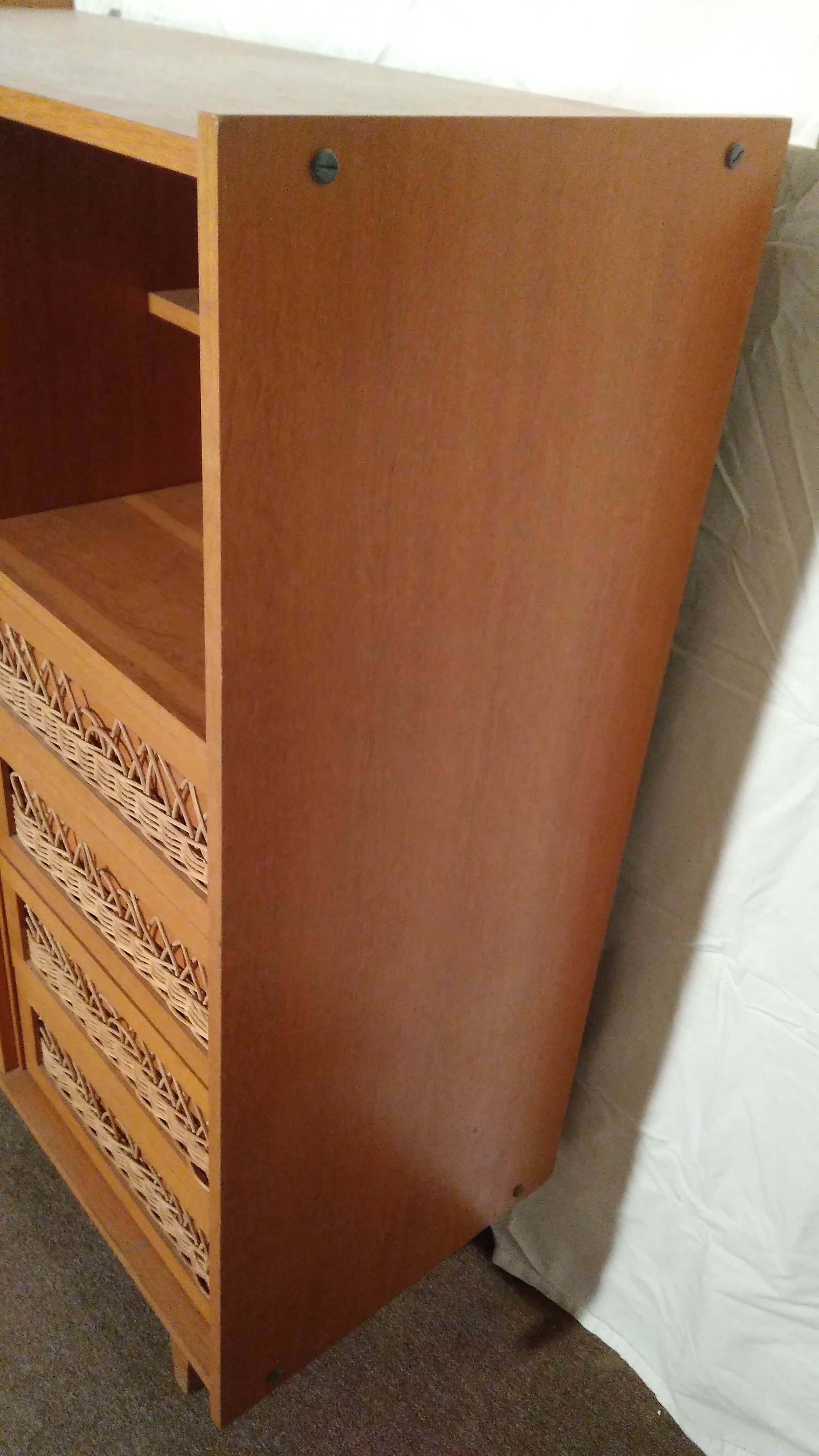 Vintage rattan wardrobe