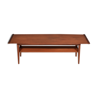Table à café en teck Myer à deux niveaux du milieu du siècle. Vintage Modern / Style danois .