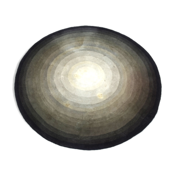 Serge Lesage blue grey vintage round carpet 70s