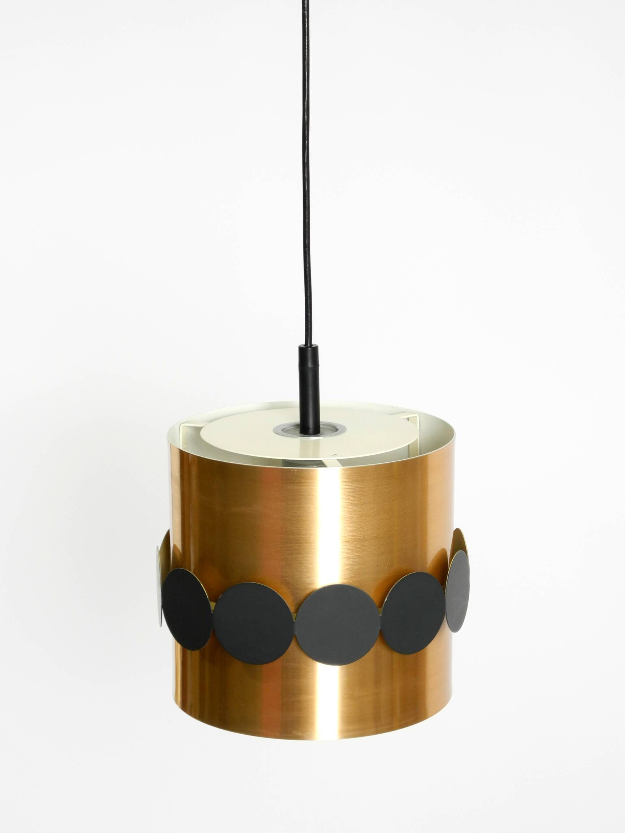 1960s Space Age pendant lamp by Doria, made of copper-anodized aluminum