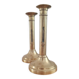 Pair of brass candle holders