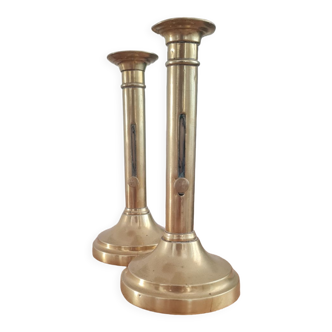 Pair of brass candle holders