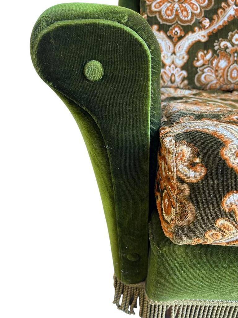 Fauteuil vintage vert mousse / une place