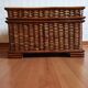 Ancient wicker, rattan and bamboo chest