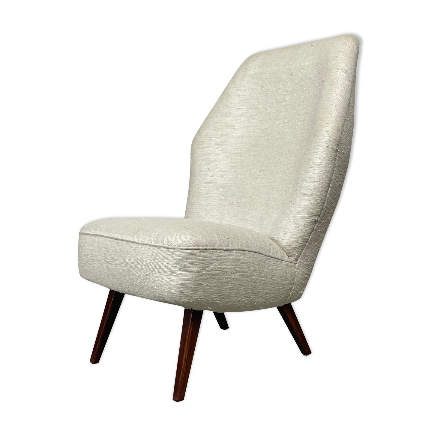 Danish Lounge Chair in silk upholstery 1940s