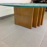 1970's mid-century glass coffee table