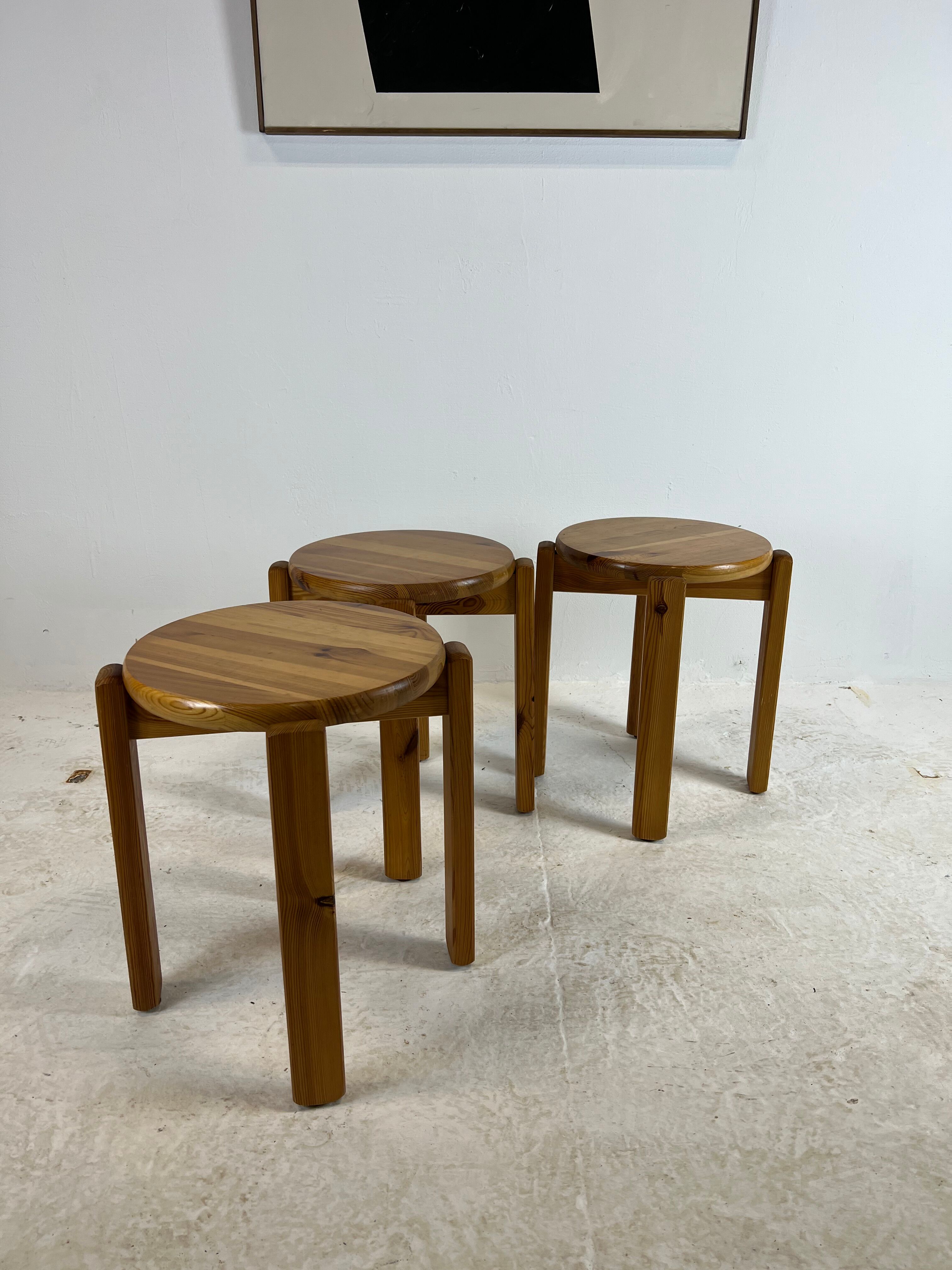 Mid-century stool trio, 1970