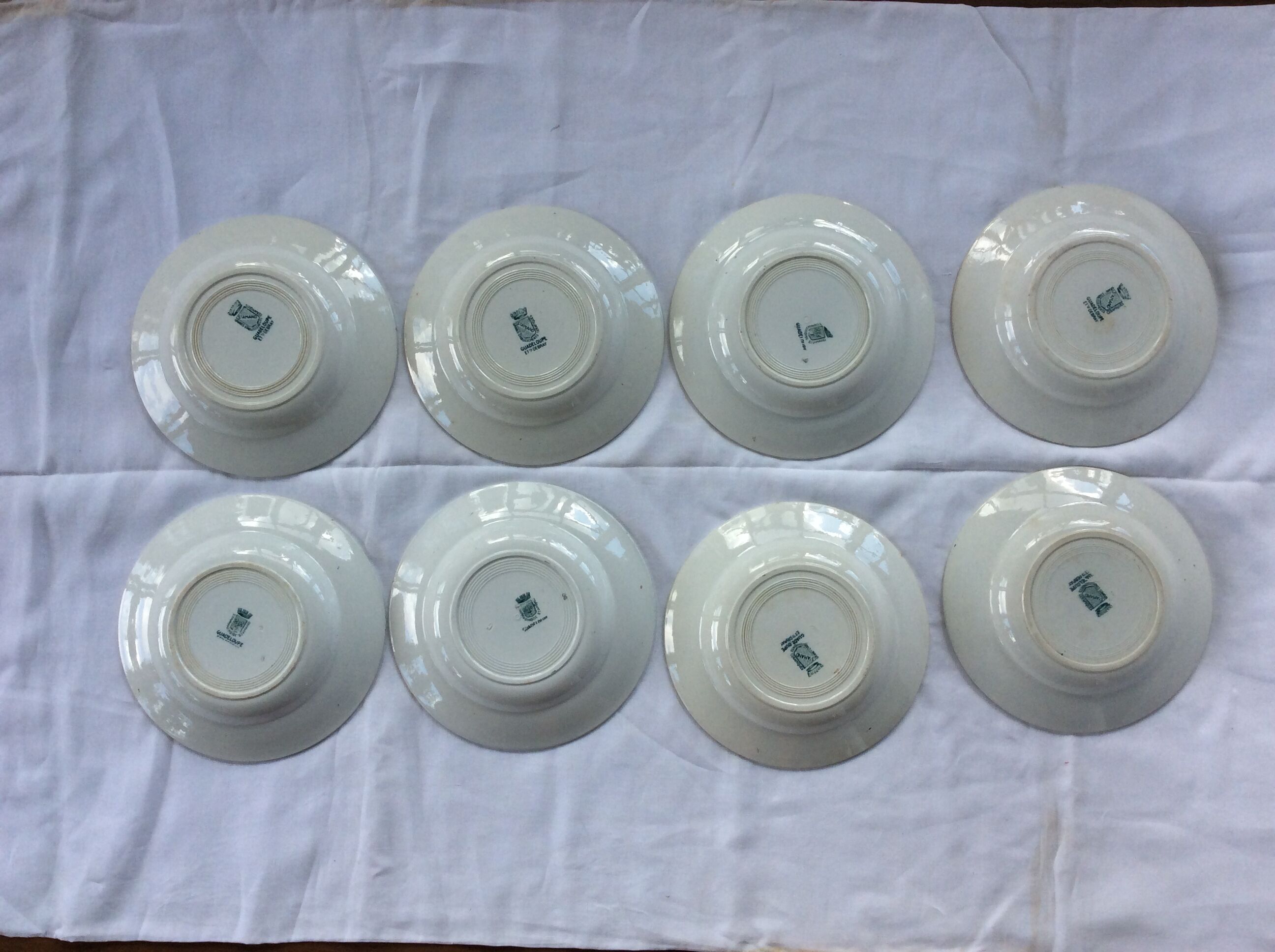 8 vintage hollow plates Terre de Fer