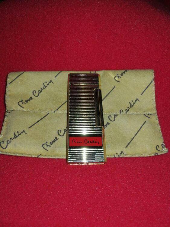 Vintage Pierre Cardin lighter with 90s velvet pouch