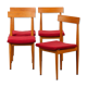 Suite 4 vintage wooden chairs, Czech made, 1960
