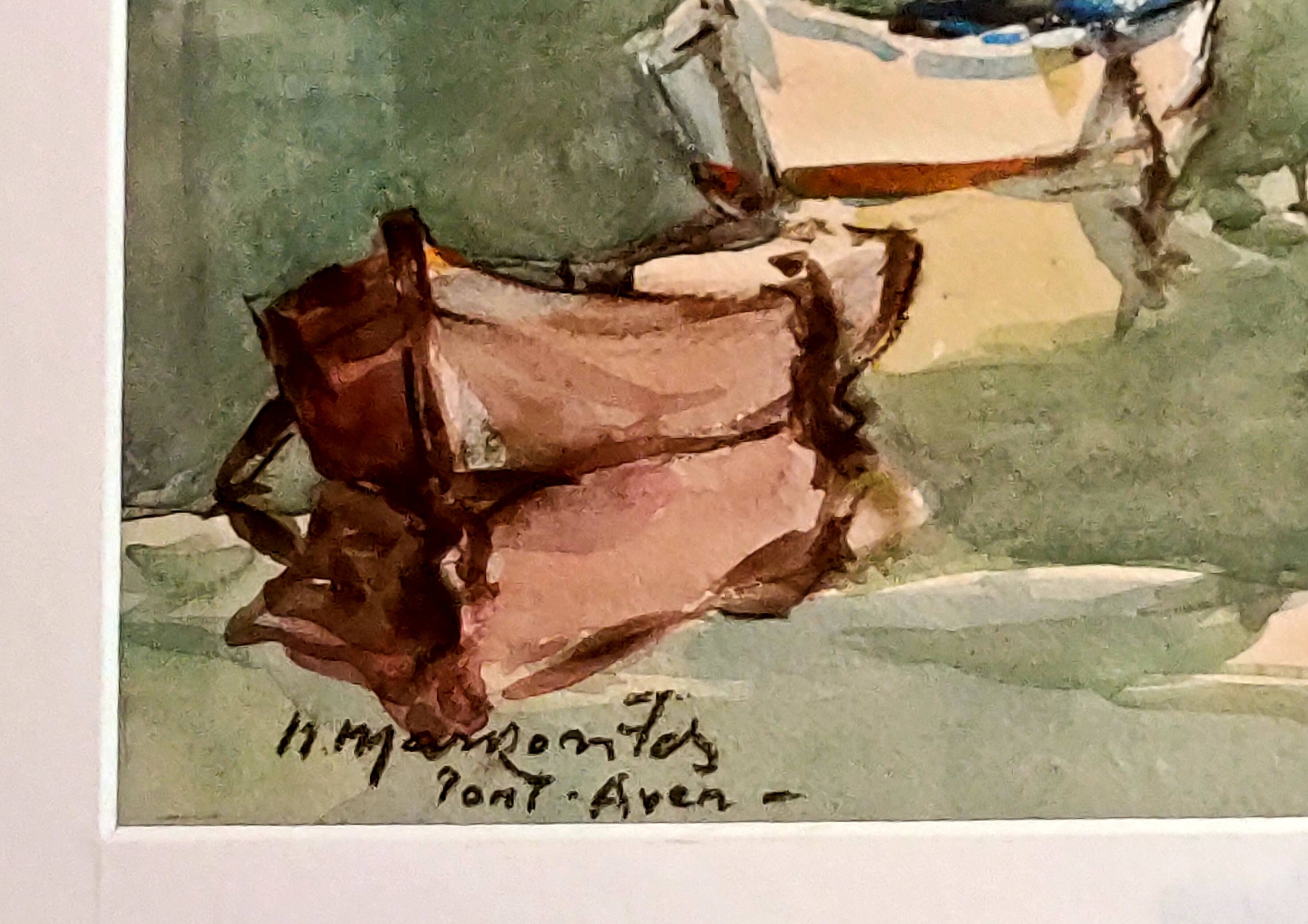 Tableau signé H. MARMONTES – Aquarelle - PONT-AVEN