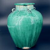 Pair of ancient turquoise glazed stoneware vases, China, late 19th century.